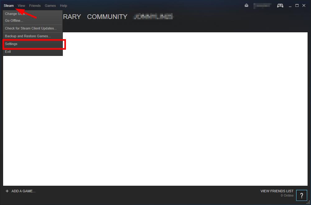 where is the settings tab for steam on mac